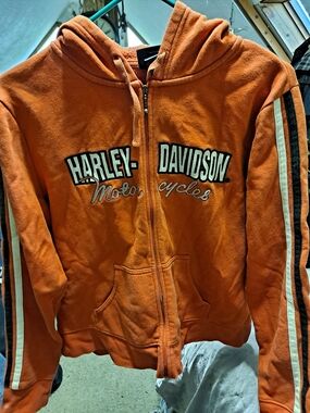 Harley-Davidson  Orange Zip-Up Hoodie